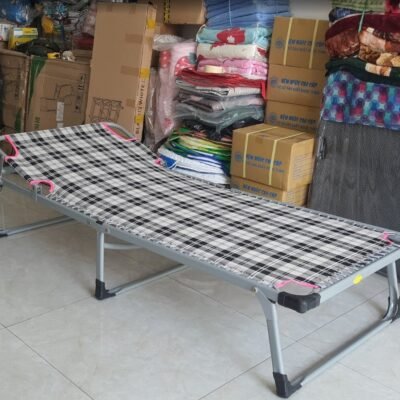 Giường bố xếp vải caro | Kích thước 90cm MS 3485