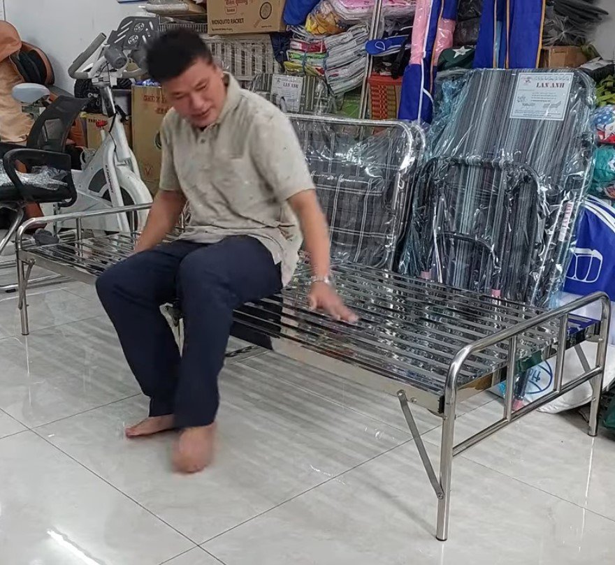 Giường xếp inox | Kích thước 1m2 MS 3479
