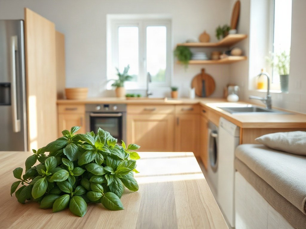 Bài trí bếp với các loại thảo mộc sẵn sàng cho nấu nướng