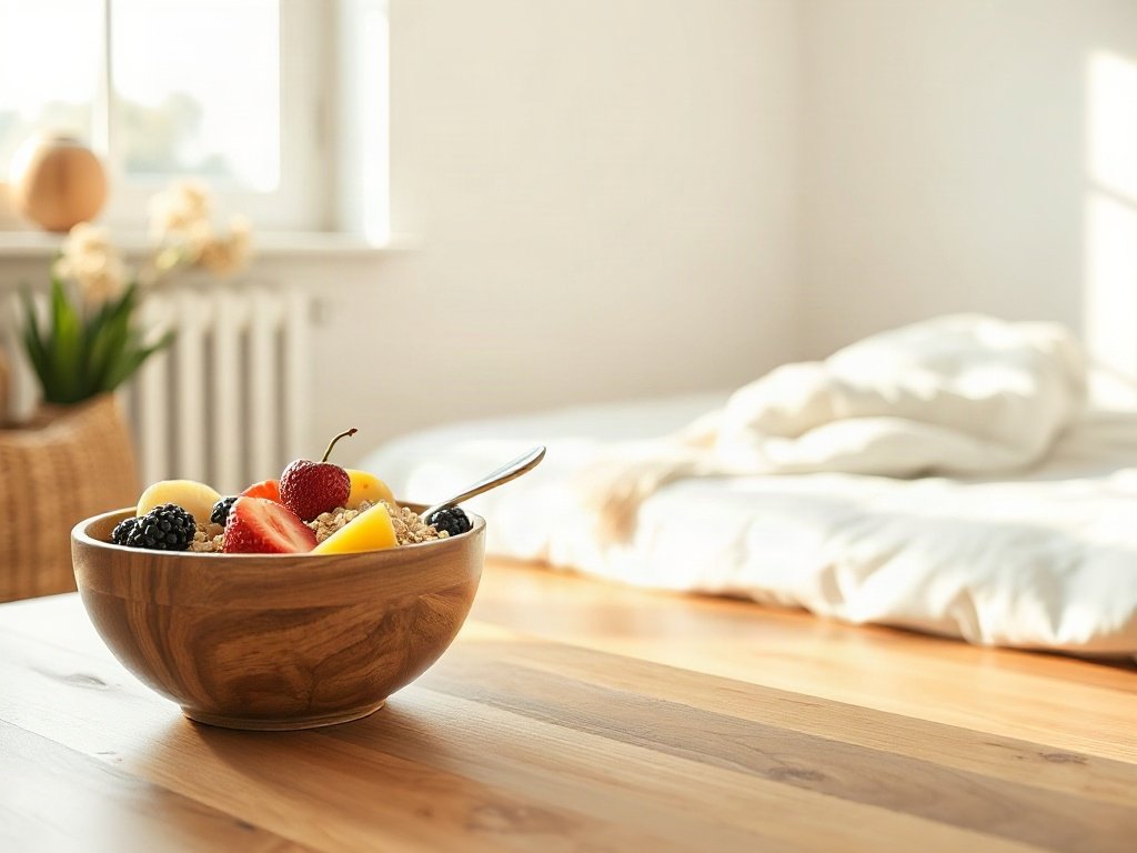 Bát cháo yến mạch với trái cây tươi