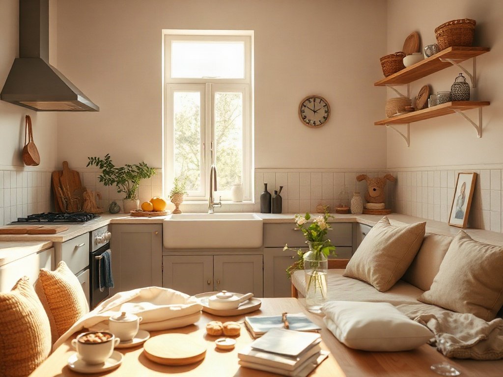 Bếp ấm áp với bữa sáng lành mạnh