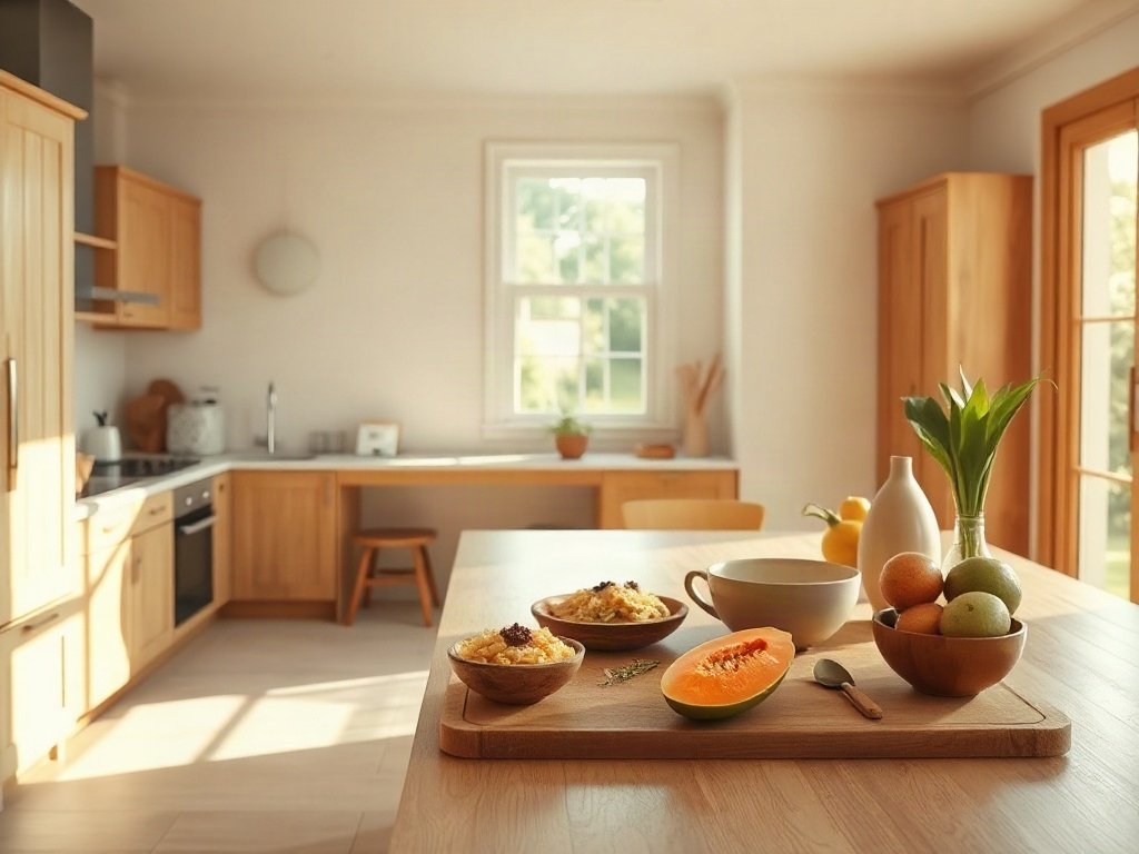 Bếp sáng với gỏi đu đủ