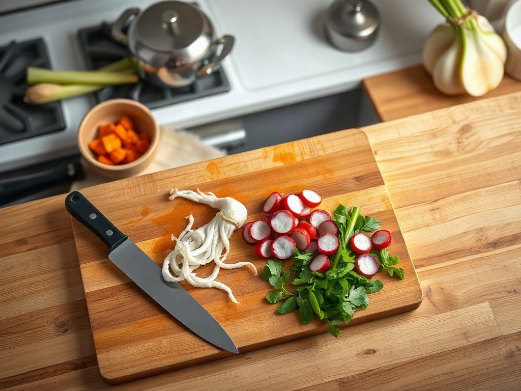 Bước 1: làm sạch và cắt mực - mực xào chua ngọt cần tây