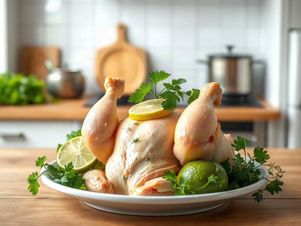 Bước 10: Hoàn thiện gà hấp lá chúc - muối tiêu chanh