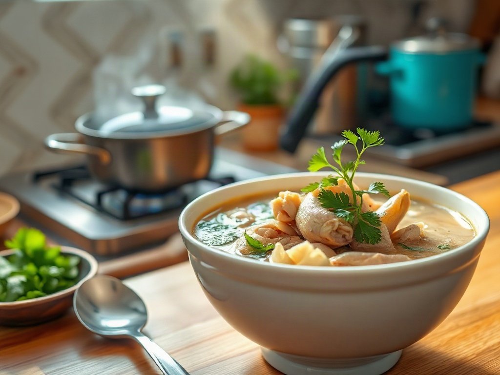 Bước 11: nêm nếm và trang trí gà tiềm thuốc bắc hạt sen