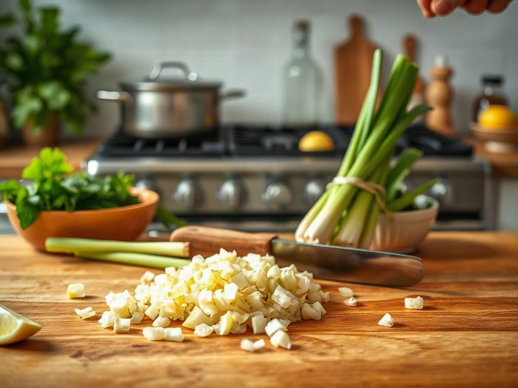 Bước 2: Cắt và đập sả - lá chúc tươi