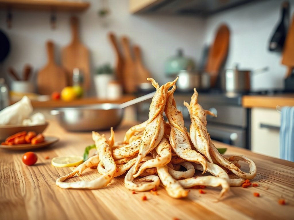 Bước 2: ướp mực với gia vị, sẵn sàng nướng - làm sạch mực khô