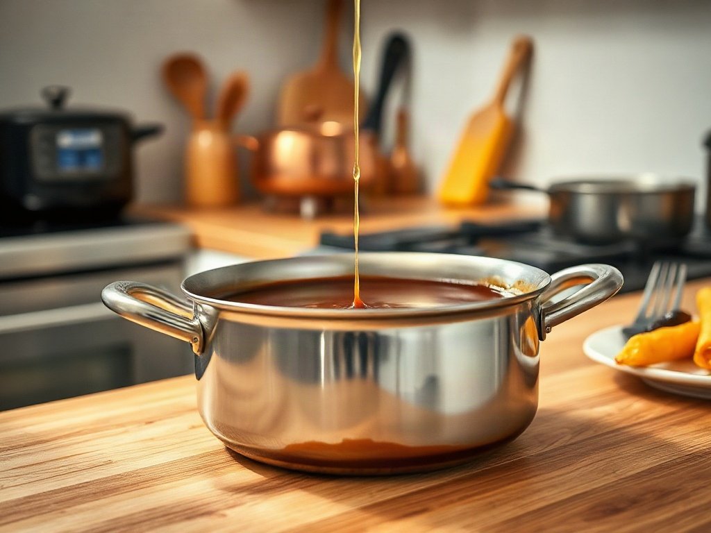 Bước 3: chuẩn bị nước màu caramel trong nồi