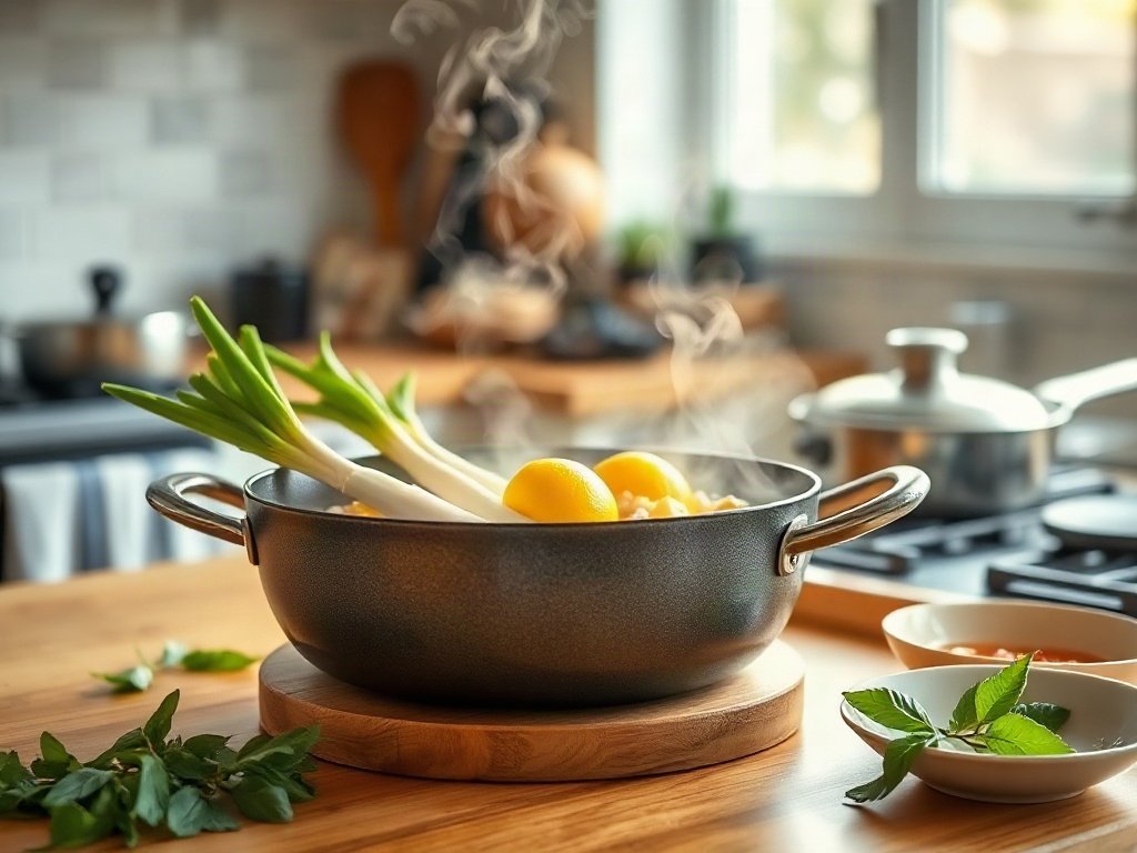 Bước 4: Sả và tỏi được xào tỏa mùi thơm