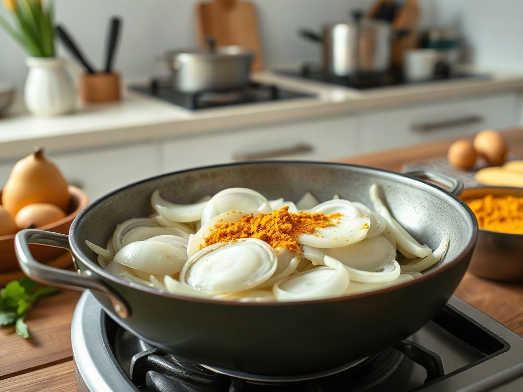 Bước 4: xào hành tỏi, gừng nghệ - vịt kho gừng nghệ