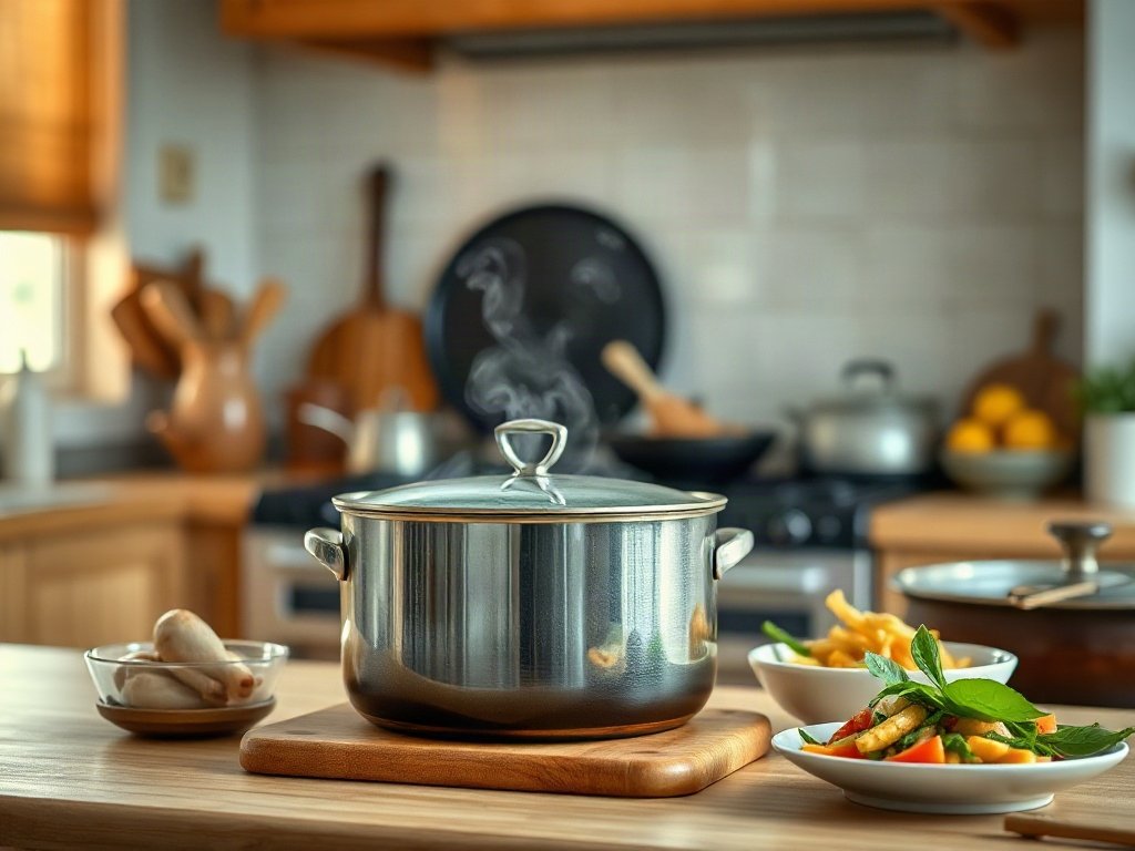 Bước 5: Đậy nắp hấp gà lửa vừa 45 phút