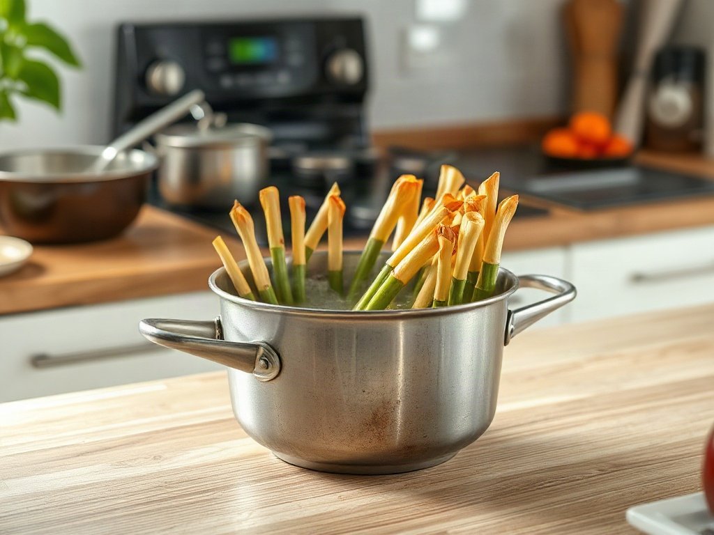 Bước 5: Luộc măng tươi trong nồi nước