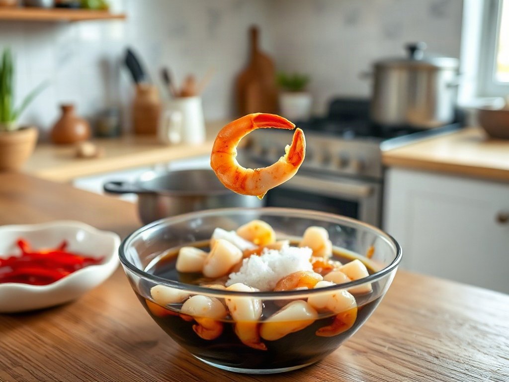 Bước 6: thêm nước mắm và đường vào tôm - cách rim tôm ngon