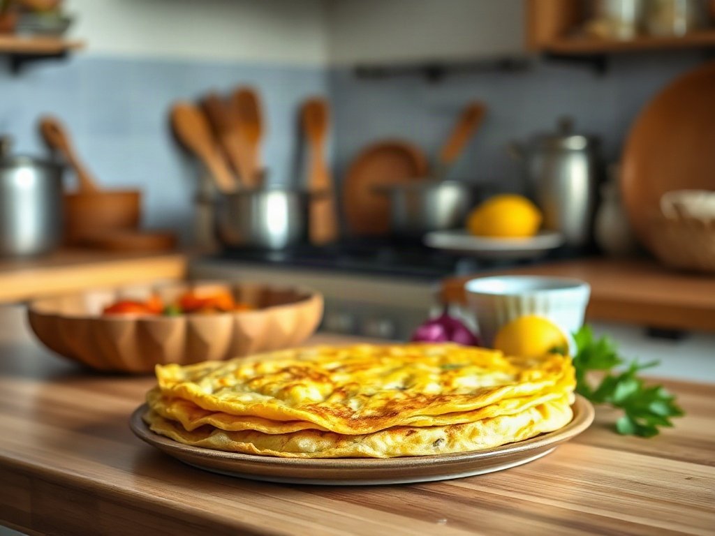 Bước 8: cắt trứng chiên ra đĩa - trứng chiên bổ dưỡng