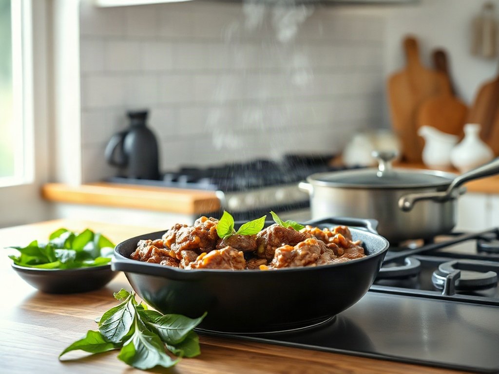 Bước 8: Đảo đều bò và hoa thiên lý - bò xào thiên lý tỏi phi