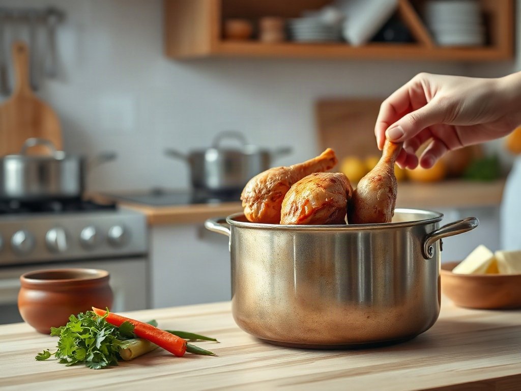 Bước 9: Kiểm tra gà chín mềm rồi tắt bếp