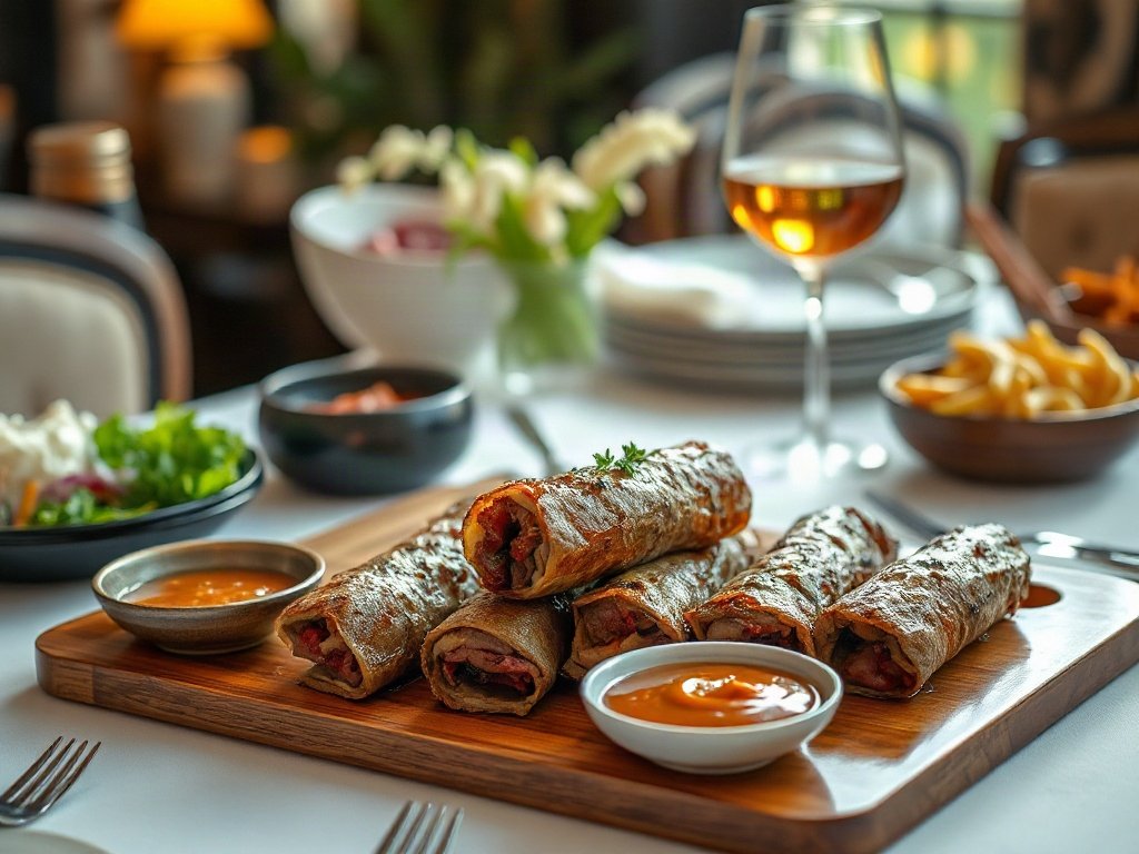 Bước 9: món bò nướng hoàn thành trên bàn ăn