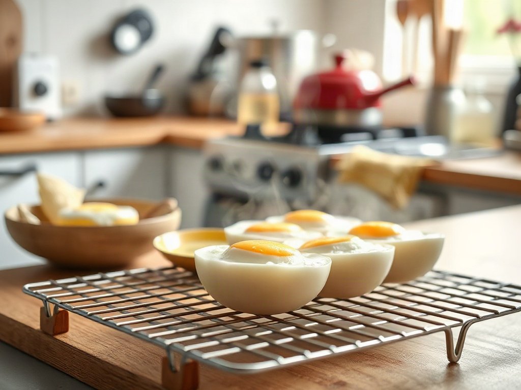 Bước 9: món trứng hấp để nguội - trứng hấp thịt băm nấm hương