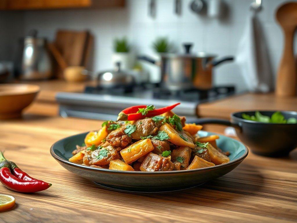 Bước 9: Thêm rau thơm và gia vị cuối - bảo quản món xào