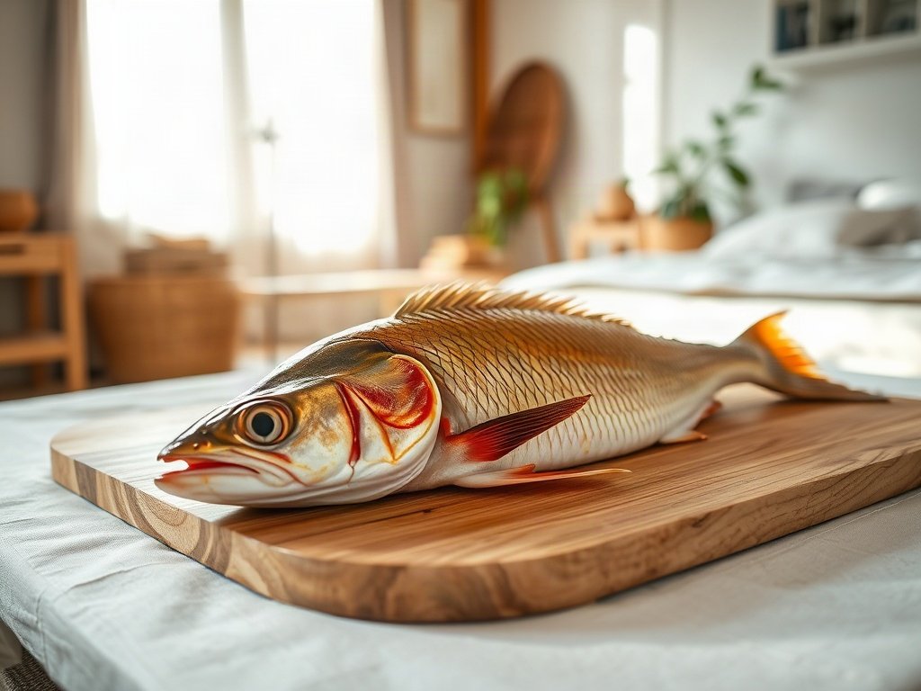 Cá lóc tươi sống được chuẩn bị để nướng