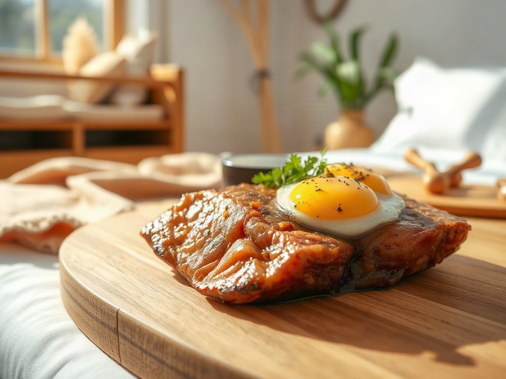 Cận cảnh thịt ba chỉ kho mềm với trứng