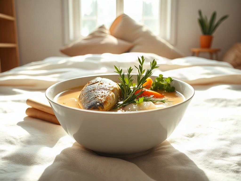 Canh chua cá lóc với rau sống