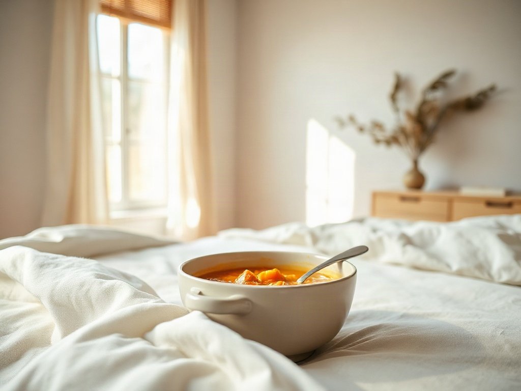 Canh khoai mỡ chay được múc vào bát