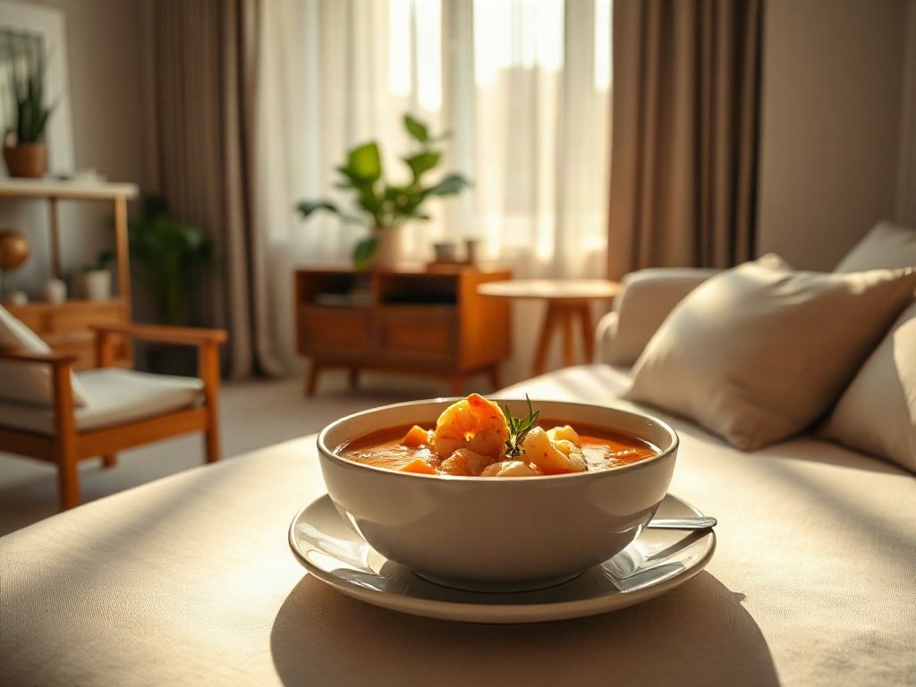 Canh tôm chua cay tại phòng ăn sang