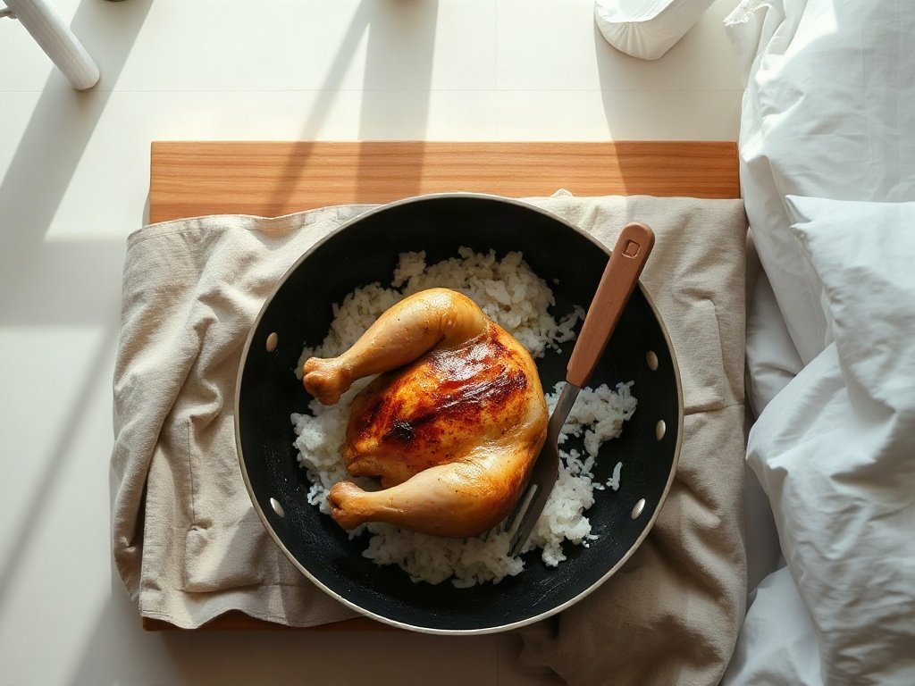 chiên gà bó xôi trong chảo dầu