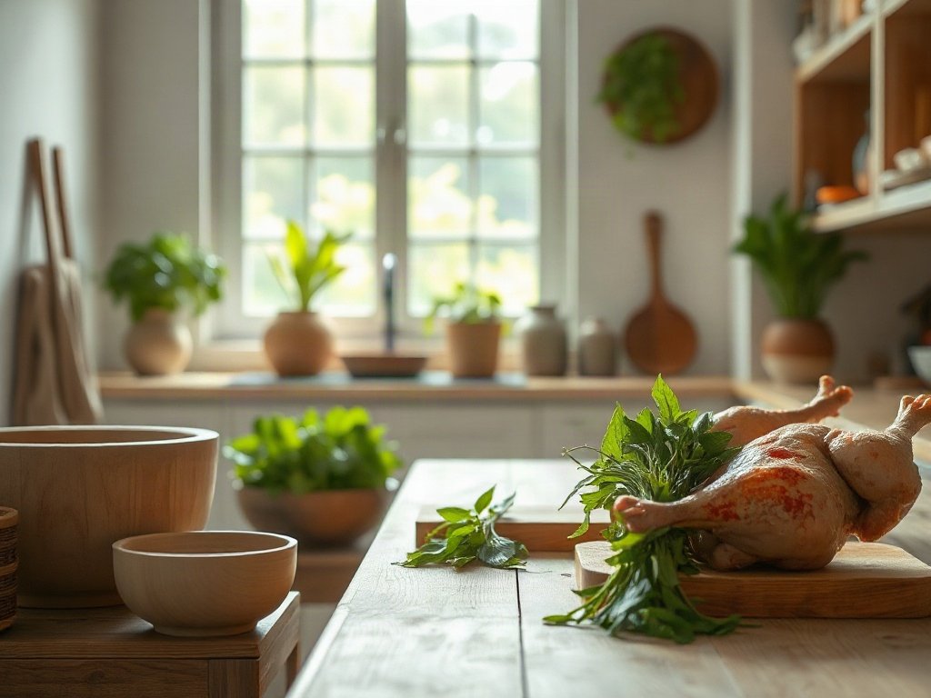 Chuẩn bị nguyên liệu cho lẩu gà lá é