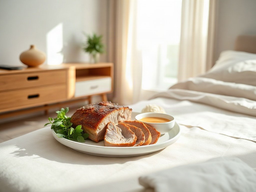 Đĩa vịt quay Bắc Kinh cùng nước chấm và rau thơm