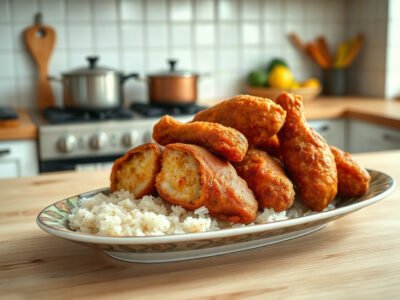 Gà bó xôi chiên giòn món ăn hấp dẫn