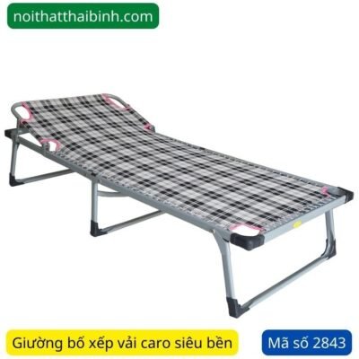 Giường bố xếp vải caro | Kích thước 70cm MS 2843