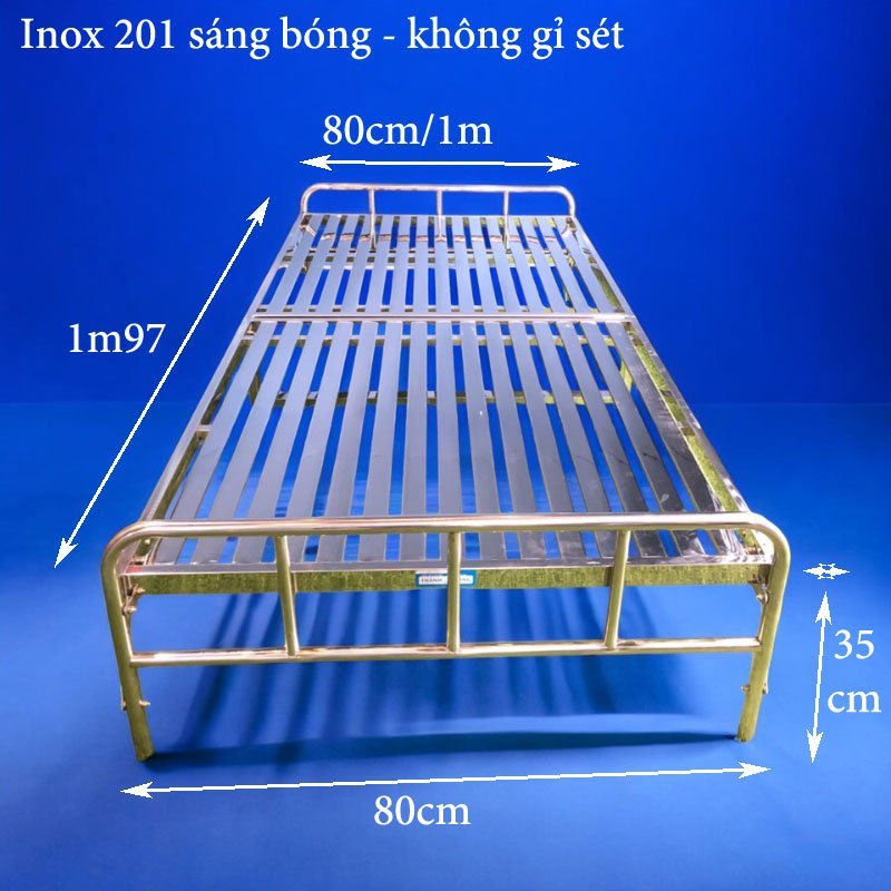 Giường xếp inox | Kích thước 0m8 MS 3208 - Ảnh 4