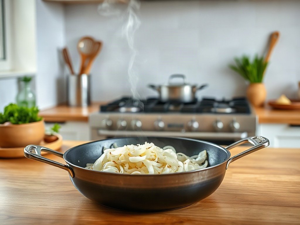 Hành tỏi phi thơm trong chảo