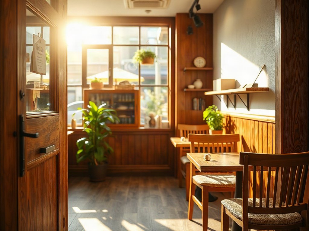 Lối vào nhà hàng chay trên con phố sầm uất