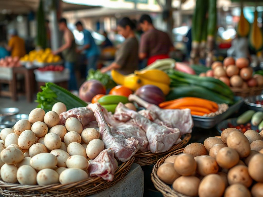 Nguyên liệu chính ở chợ truyền thống