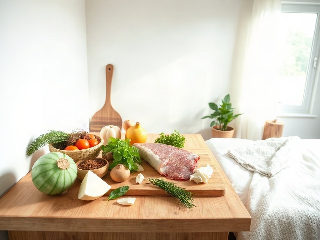 Nguyên liệu cho canh bí đao: bí đao, thịt nạc, thảo mộc
