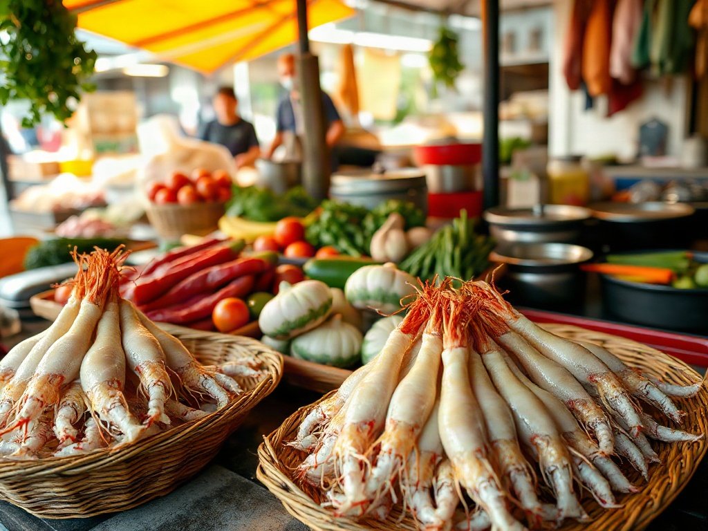 Nguyên liệu mực tươi tại chợ