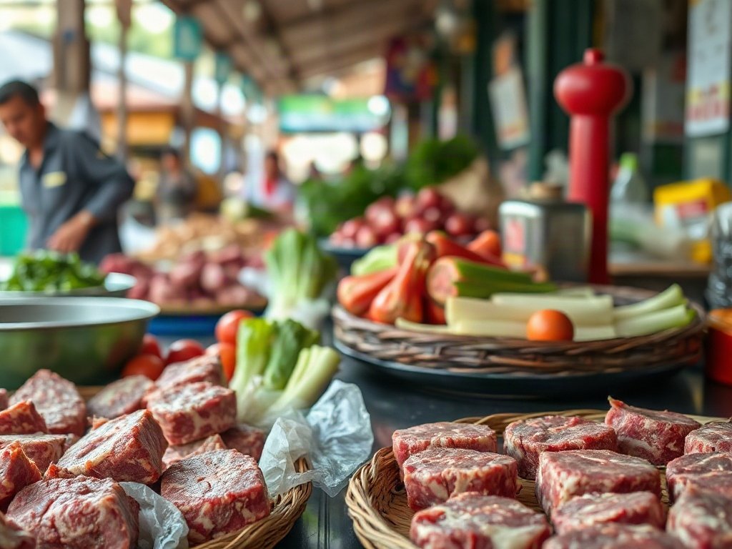 Nguyên liệu tươi ngon cho món bò lúc lắc