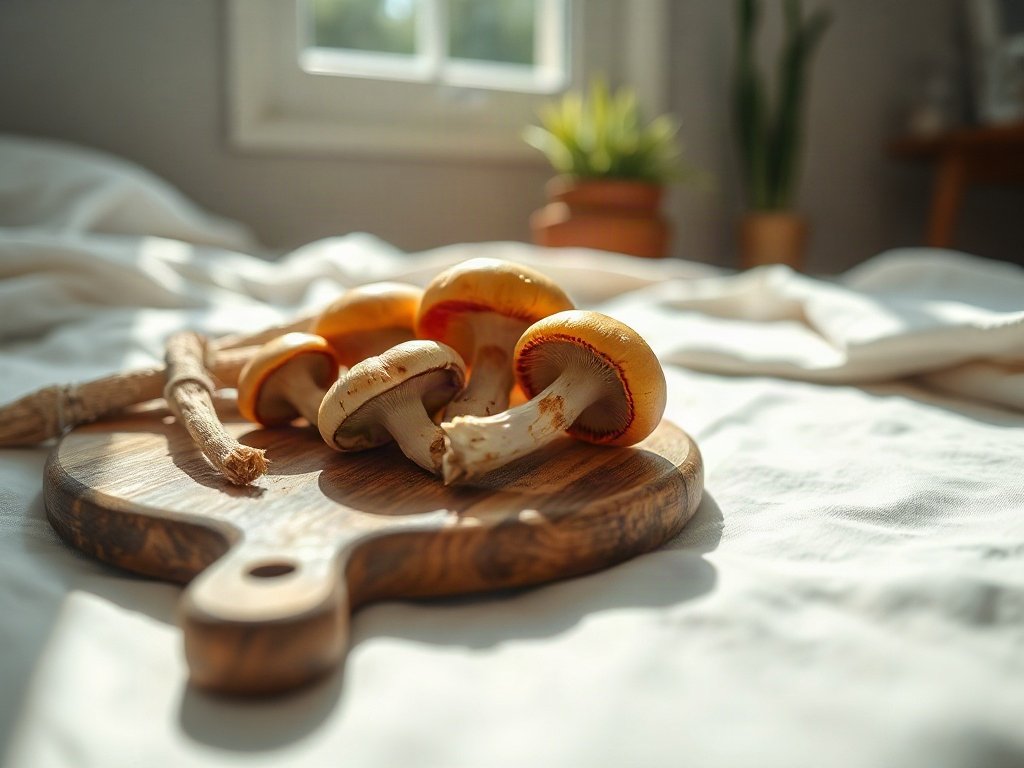 Nhiều loại nấm tươi trên thớt