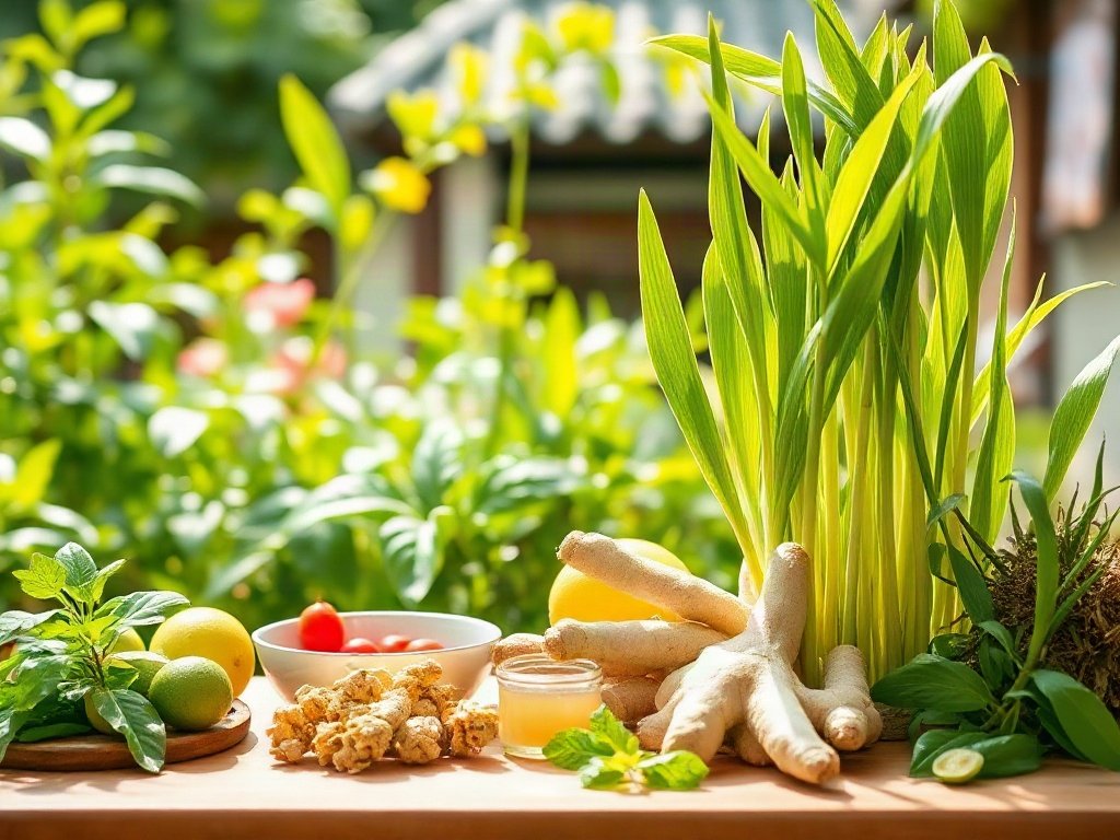 Sả và gừng tươi từ vườn nhà