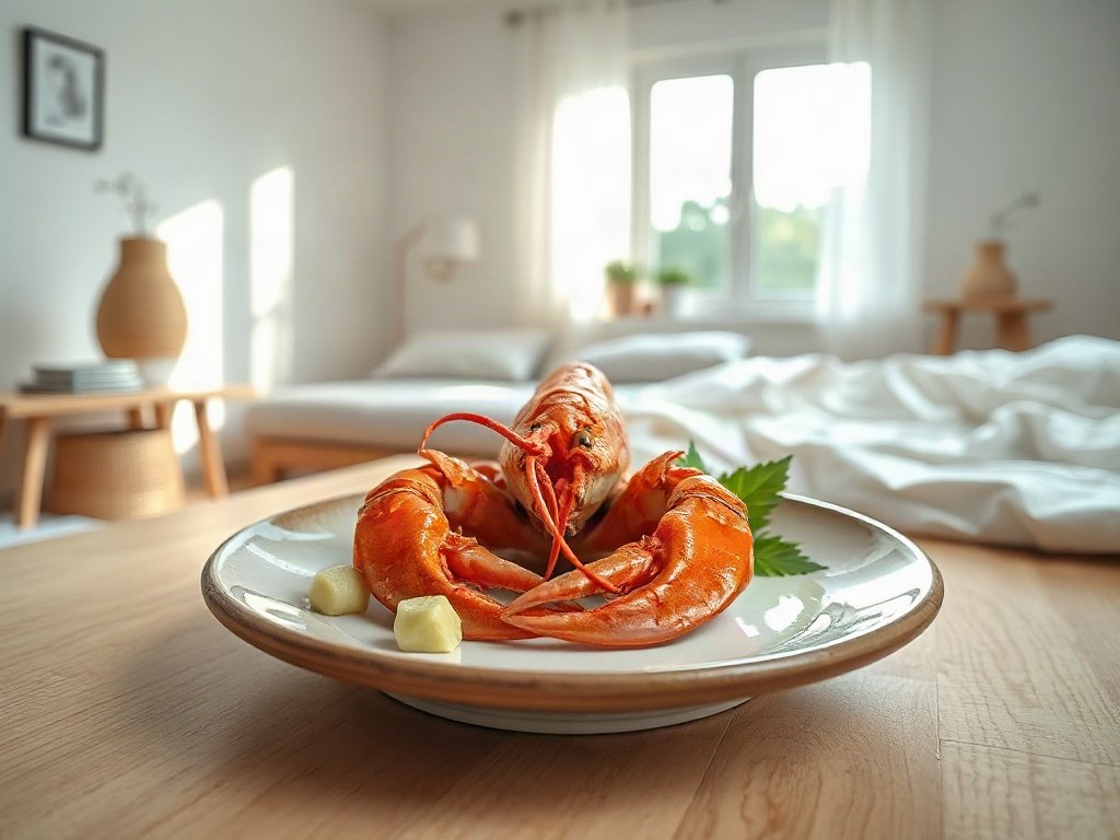 Sashimi tôm hùm trên đĩa Nhật Bản truyền thống