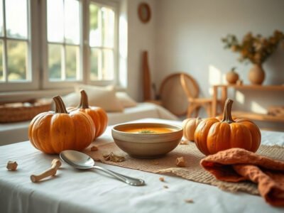 Súp bí đỏ đẹp da trên bàn ăn