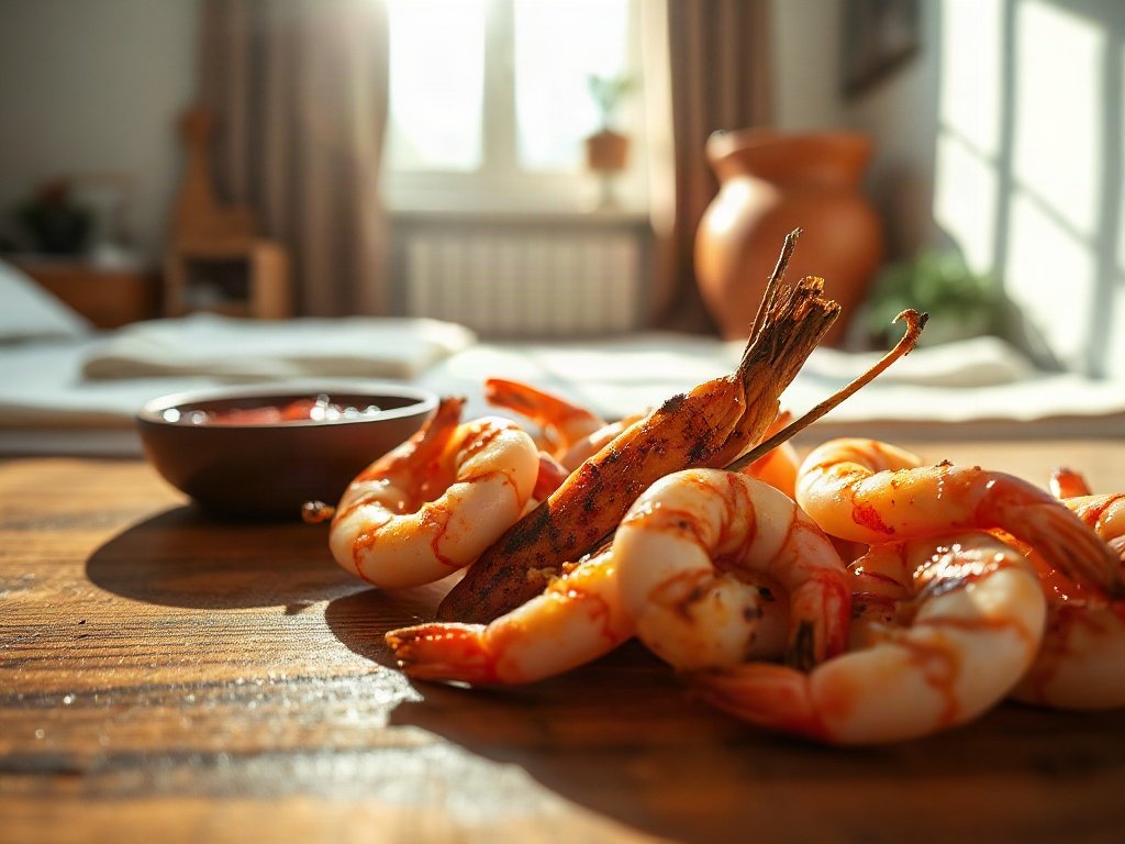 Tôm sú nướng muối ớt trên vỉ nướng