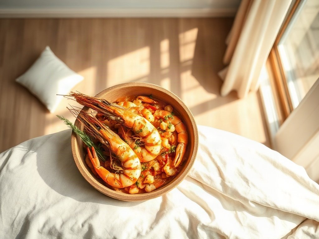Tôm sú rắc thảo mộc và gia vị
