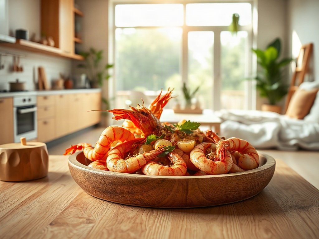 Tôm tít xào cay với tỏi và gia vị