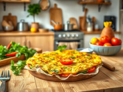 Trứng rán ngũ sắc rau củ thơm ngon